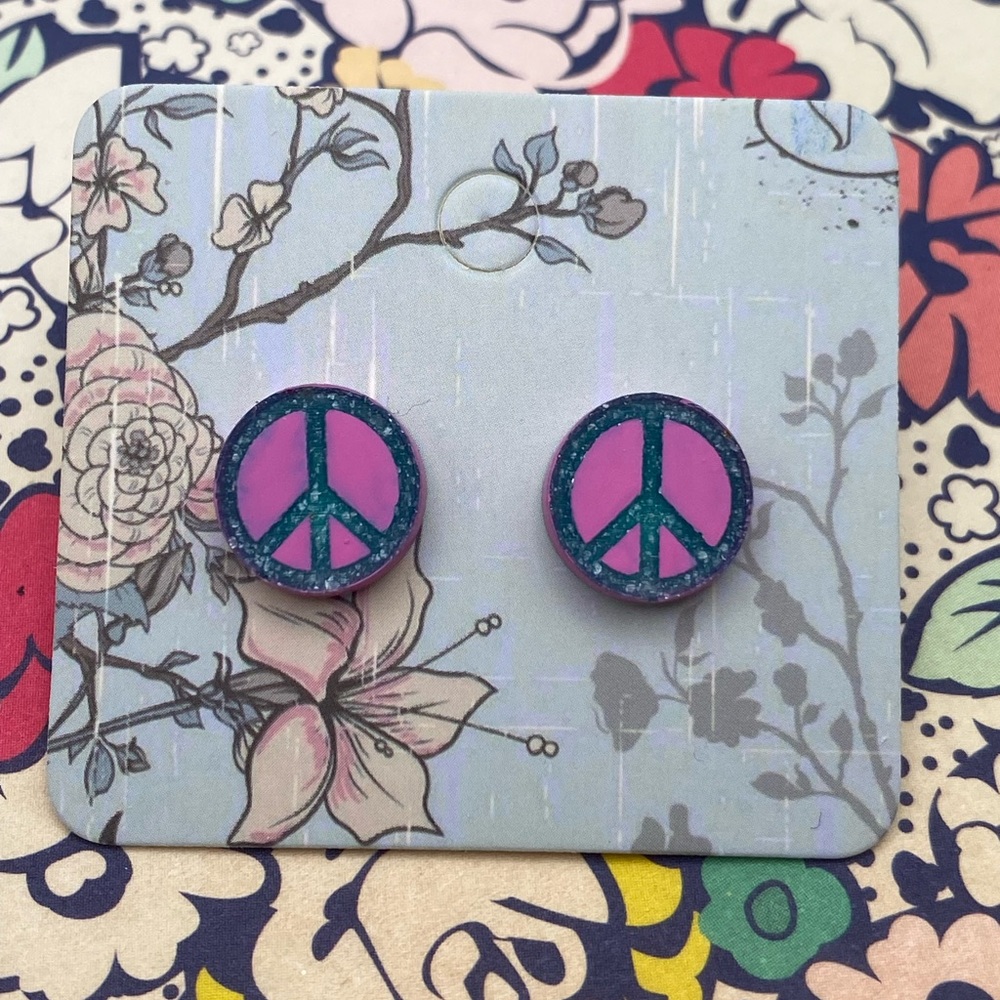 3 for $12 - Handmade Peace Sign Earrings